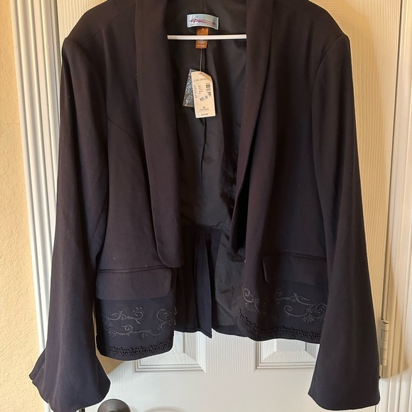 Lane Bryant Jackets & Blazers - Lane Bryant Black Embroidered Blazer